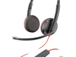 Poly Blackwire 3225 Stereo USB-C Headset +3.5mm Plug +USB-C/A Adapter
