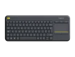 Logitech K400 Plus - Wireless Keyboard - Touchpad - Black - USB