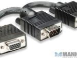 Manhattan SVGA Y Cable - HD15 Male / 2 HD15 Female, 15 cm