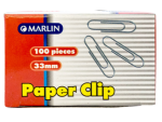Marlin Paper Clips Silver 33mm Box