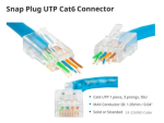 Ellies Cat6 UTP RJ45 Modular Snap Plugs 50 Pack