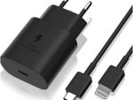 Ezra 25w TypeC Iphone Black Plug Set