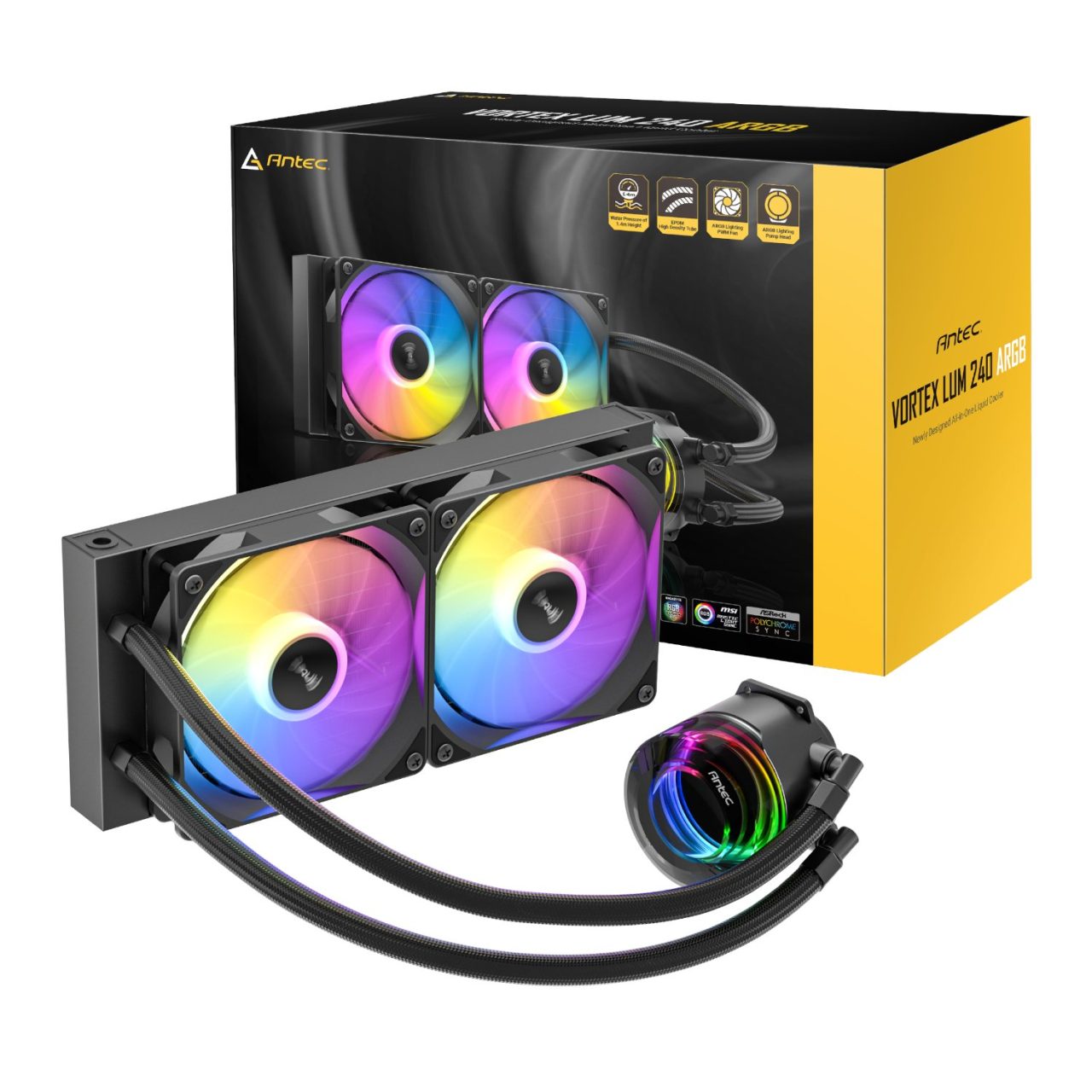 Antec VORTEX LUM 240 ARGB AIO CPU Liquid Cooler Black