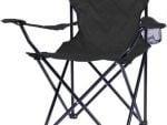 Totally Camping Chair Black -Strong And Durable Steel Frame - Holds Weight Up To 110kg