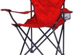 Totally Camping Chair Red -Strong And Durable Steel Frame - Weight Up To 110kg