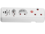 Ellies  3 Way Medium Surge adaptor Schukowith type C + USB