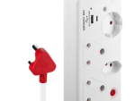 Ellies  4 Way Medium Surge Multiplug with USB-A+USB-C 05M