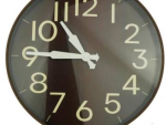 Casey Wall Clock - Round Woodgrain Outer Rim With Brown Background