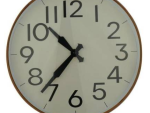 Casey Wall Clock Woodgrain outer rim with Beige details