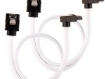 Corsair Premium Sleeved SATA 6Gbps 30cm 90° Connector White SATA Cable