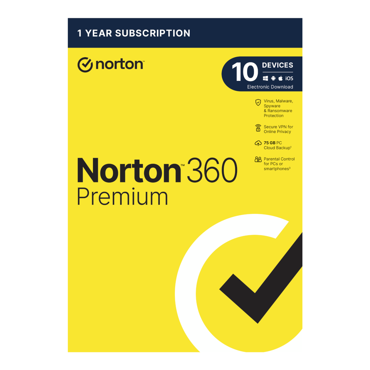 Norton 360 Premium 75GB - 10 Devices (Physical Package)