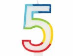 Casey 7cm Multicolor Numerical Birthday Candle Nr.5 Retail