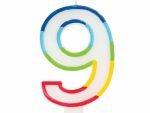 Casey 7cm Multicolor Numerical Birthday Candle Nr.9