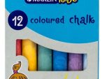 Marlin Kids Coloured Chalk Pack of 12 Non-Toxic , Non edible , Allows for Smooth drawing and writing on Chalk Board