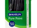 Marlin Pure Point Transparent Pens Box of 50 Colour: Blue