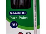 Marlin Pure Point Transparent Pens Box of 50 Colour: Red