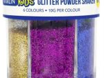 Marlin Kids 6 Colours Glitter Powder Shaker 60g - 6 Vibrant Colours , 10g Per Concentrated Glitter Colours
