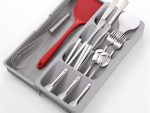Casey Cutlery 9 Compartments Drawer Organizer Colour Grey