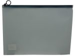 Brainware A4 Clear Carry Folder With Black Easy Slide Zip