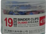 DLOffice Multicolour 19mm Binder Clips Plastic Tub of 40