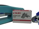 DLOffice Basic Mini Half Strip Stapler Set Blue - Includes Stapler , Stapler Remover And Mini Box Of Staples