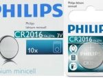Philips Minicells Battery CR2016 Lithium Sold as Box of 10