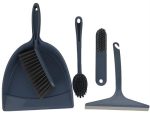 Casey 5 Pack Dust Pan Broom Set Dark Grey