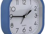 Casey Bedside Square Alarm Clock 12cm Blue