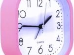 Casey Bedside Square Alarm Clock 12cm Pink