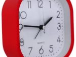 Casey Bedside Square Alarm Clock 12cm Red