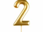 Casey 10cm Gold Numerical Birthday Candle Nr.2 Retail