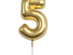 Casey 10cm Gold Numerical Birthday Candle Nr.5 Retail