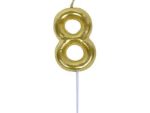 Casey 10cm Gold Numerical Birthday Candle Nr.8 Retail