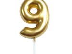 Casey 10cm Gold Numerical Birthday Candle Nr.9 Retail