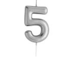 Casey 10cm Silver Numerical Birthday Candle Nr.5 Retail