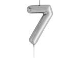 Casey 10cm Silver Numerical Birthday Candle Nr.7 Retail
