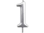 Casey 10cm Silver Numerical Birthday Candle Nr.1 Retail