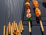 Casey 12 Piece Stainless Steel 30cm Length BBQ Kebab Skewers with Wooden Handle