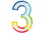 Casey 7cm Multicolor Numerical Birthday Candle Nr.3 Retail