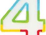 Casey 7cm Multicolor Numerical Birthday Candle Nr.4 Retail