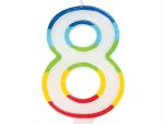 Casey 7cm Multicolor Numerical Birthday Candle Nr.8