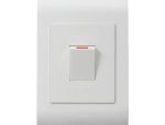 Lesco Pipelli 2 Pole Flush Isolator Switch Rectangle with hidden LED indicator light behind face plate