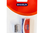 Marlin Metal Sharpener 1 hole and eraser 60 x 20 x 10mm