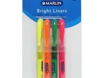 Marlin Bright Liners Pen Type Highlighters assorted colours