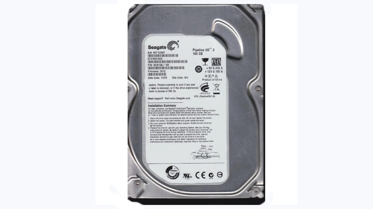 Seagate Pipeline 160 GB Surveillance Systems- Desktop Internal Hard Disk Drive