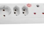 Ellies  4 Way Medium Surge adaptor with Schuko - White