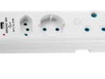 Ellies 3 Way Schuko Adaptor with type C + USB- White