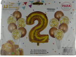 Casey 13pc Gold and White Balloon Set Nr 2