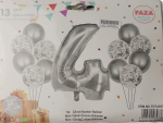Casey 13pc Silver and White Balloon Set Nr 4