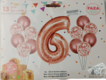 Casey 13pc Rose Gold and White Balloon Set Nr 6